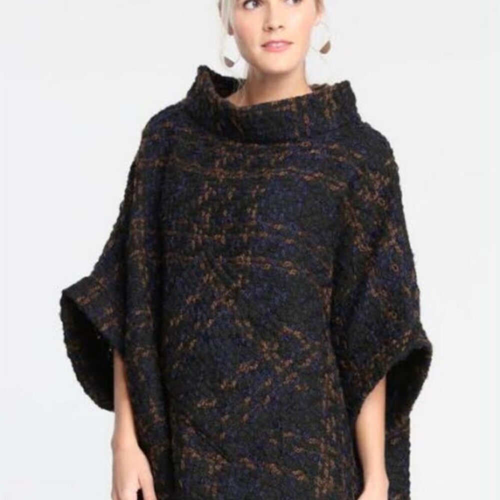 World Market Woven Cape Poncho Sweater Heavy Warm Quite Luxury Winter OS